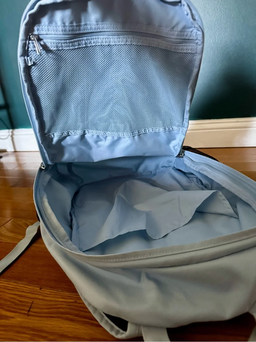 Nike Light Blue and White Swoosh Kids Backpack